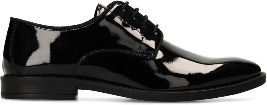 Manfield Heren Zwarte lakleren veterschoenen