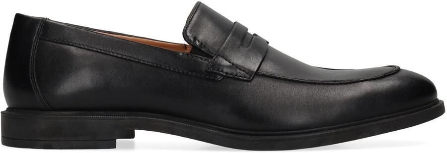 Manfield Heren Zwarte leren loafers