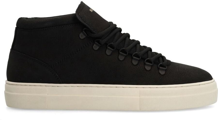 Manfield Heren Zwarte nubuck sneakers