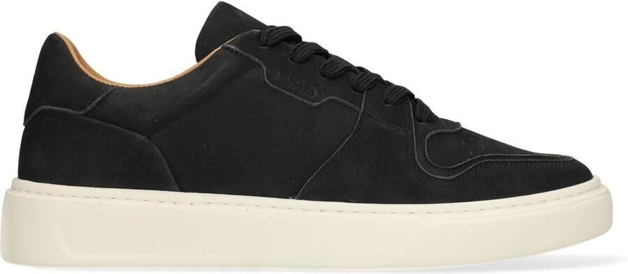 Manfield Heren Zwarte nubuck sneakers