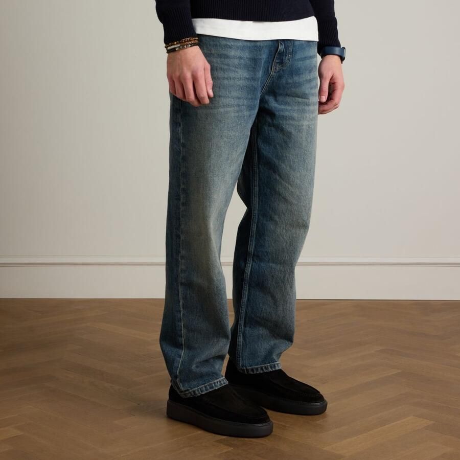 Manfield Heren Zwarte suède loafers