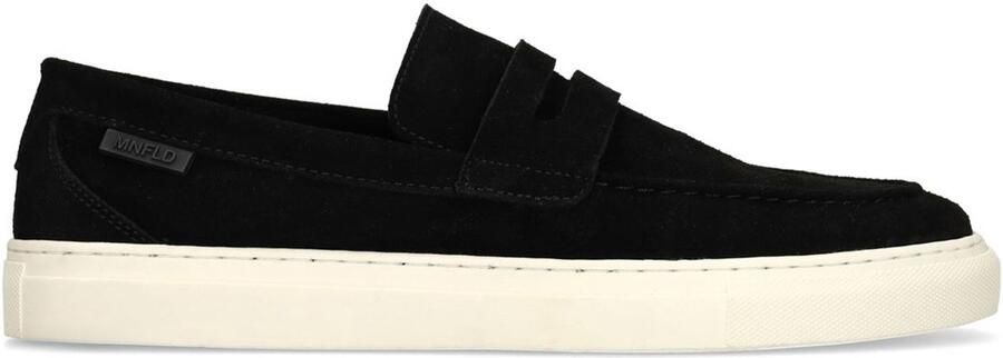 Manfield Heren Zwarte suède loafers