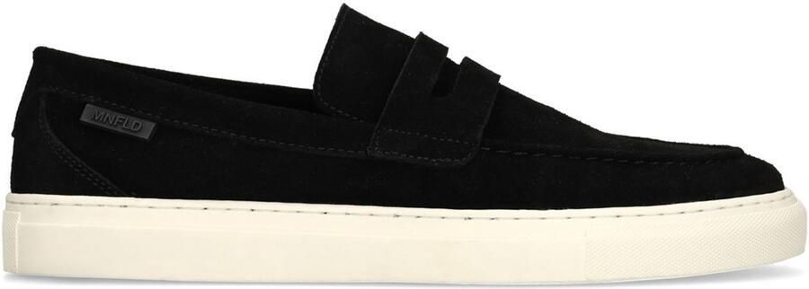 Manfield Heren Zwarte suède loafers