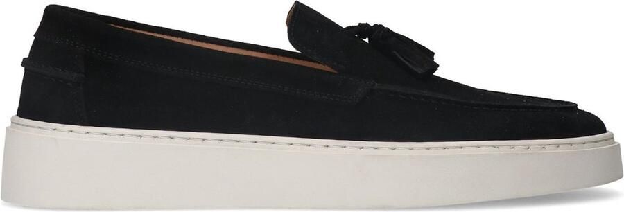 Manfield Heren Zwarte suède loafers met kwastjes - Foto 2