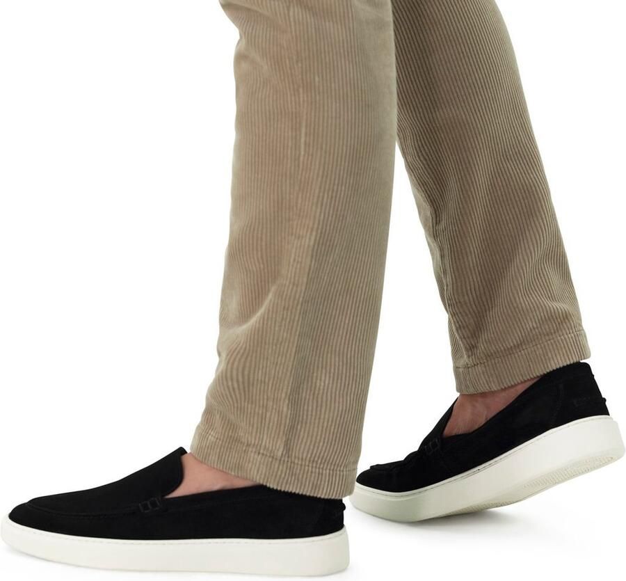 Manfield Heren Zwarte suède loafers met sportieve zool - Foto 3