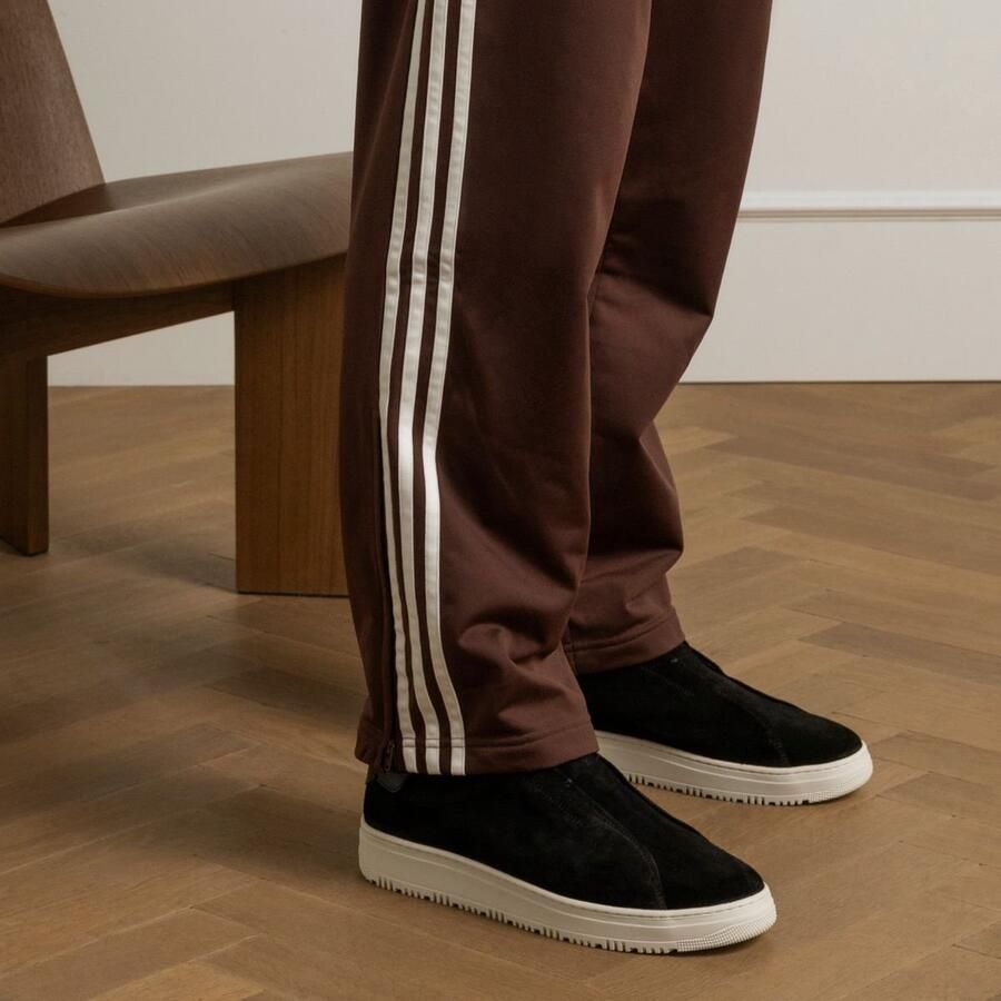 Manfield Heren Zwarte suède sneakers