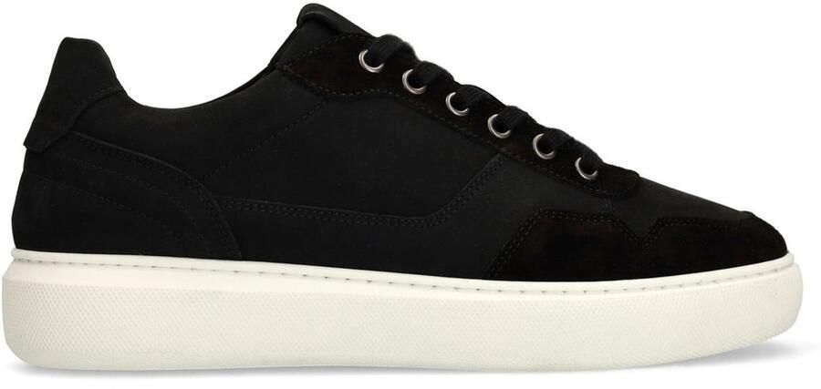 Manfield Heren Zwarte suède sneakers