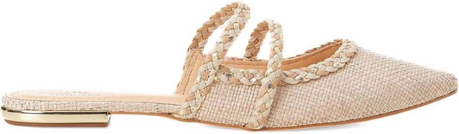 Mangará Amburana damesmuiltjes natuurlijk raffia beige