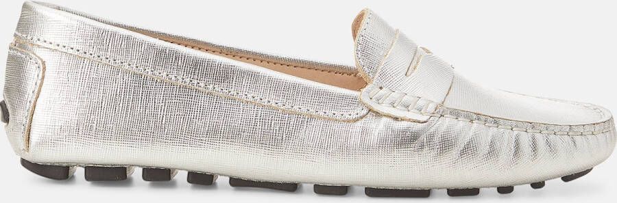 Mangará Anginco Vrouwen Schoenzolen Leder Penny Loafers Zilver