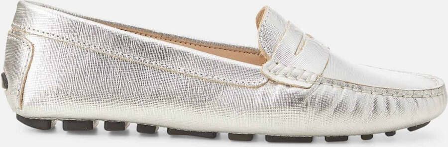 Mangará Anginco Vrouwen Schoenzolen Leder Penny Loafers Zilver