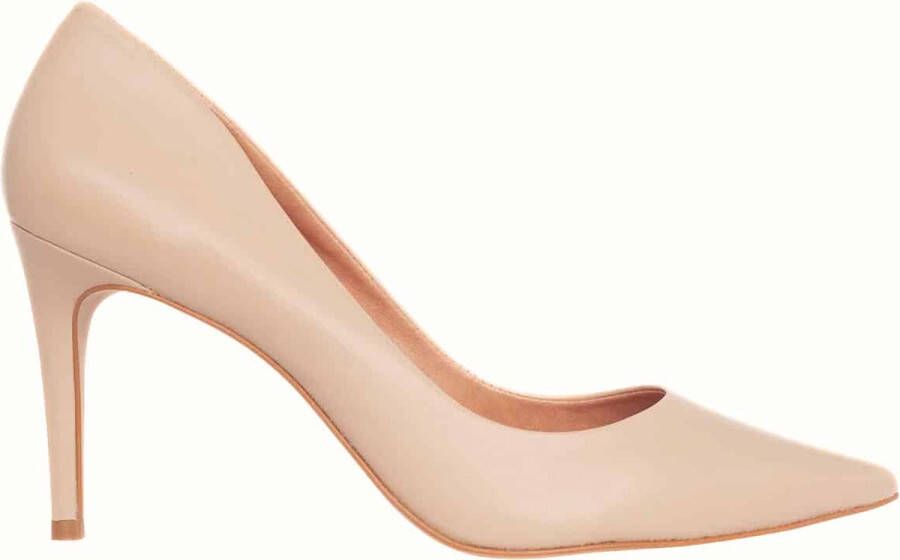 Mangará dames pumps Beri leer hak Comfortabel Beige