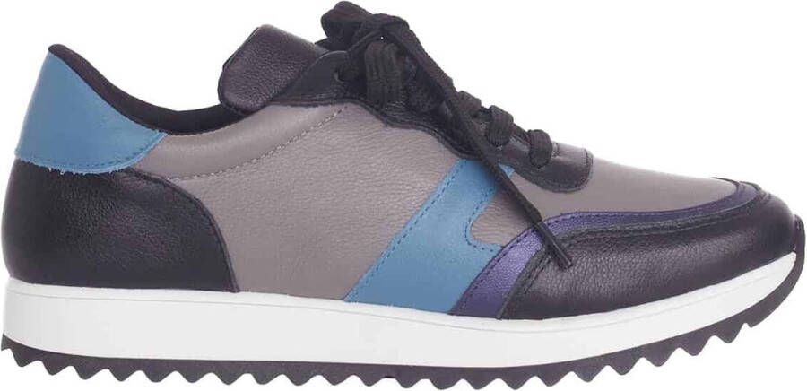 Mangará Dames schoenen Buriri leer zwart en blauw