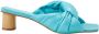 Mangará Dames Caroba Muiltjes Geitenleer Smalle breedte Blokhak van Turquoise - Thumbnail 1