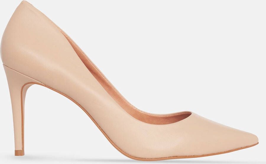 Mangará damespumps Beri-leer hak van comfortabel beige