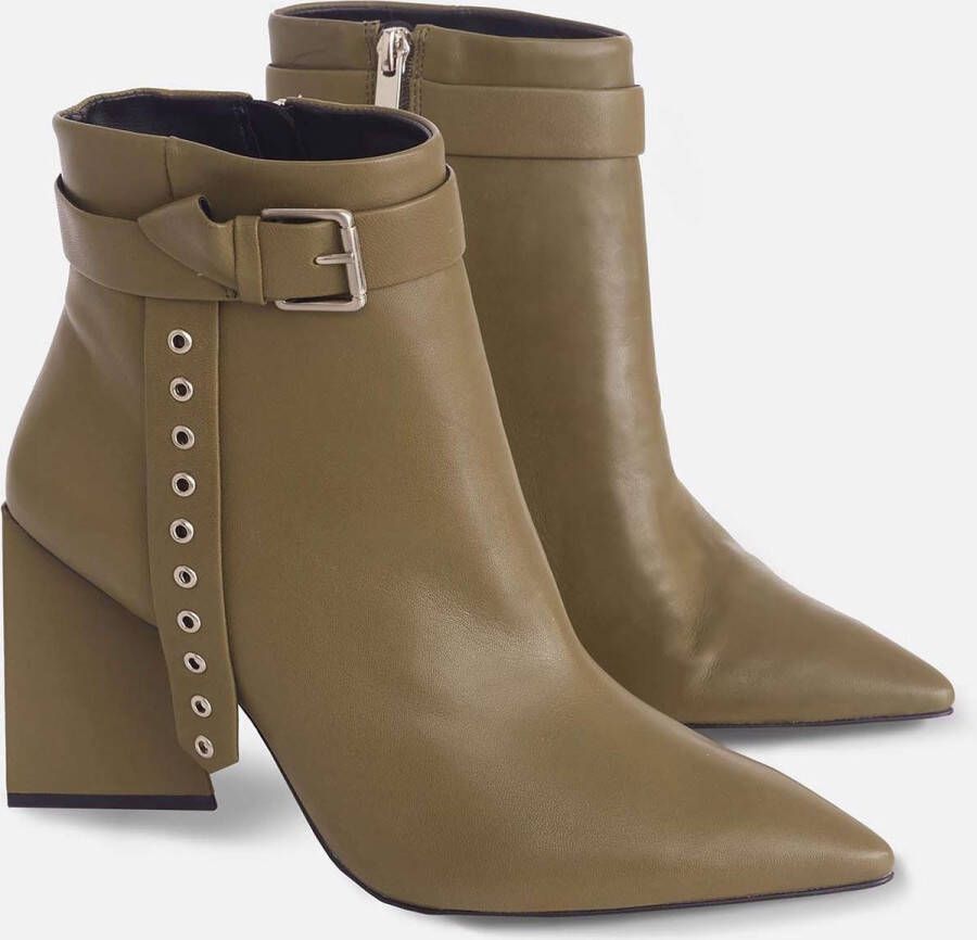 Mangará Salvia Enkellaarzen met Hakken Stijlvolle Leren Schoenen