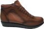 Manlisa cognac rits elastieken effen comfort lederen bottine W103 - Thumbnail 1