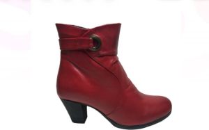 Manlisa lederen plooi haklaarzen 6 cm rood W132