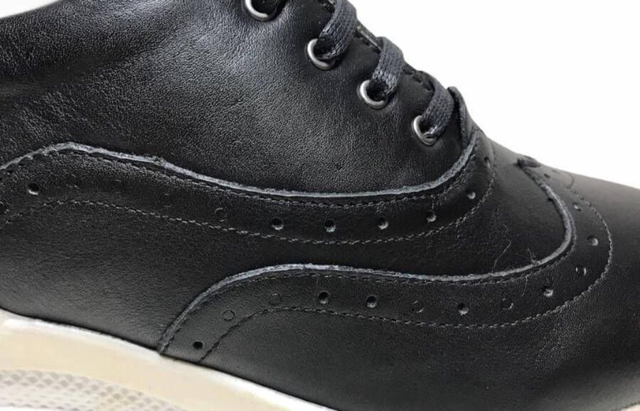 Manlisa oxford vetersneakers W232-2141 zwart