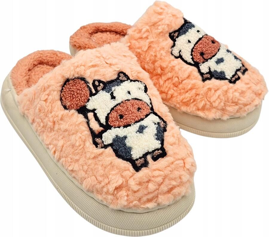 Many_brands Dames Pantoffels Koe Warm & Antislip