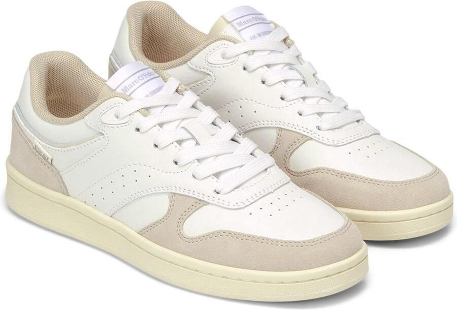 Marc O'Polo Lage sneakers met details van wildleer
