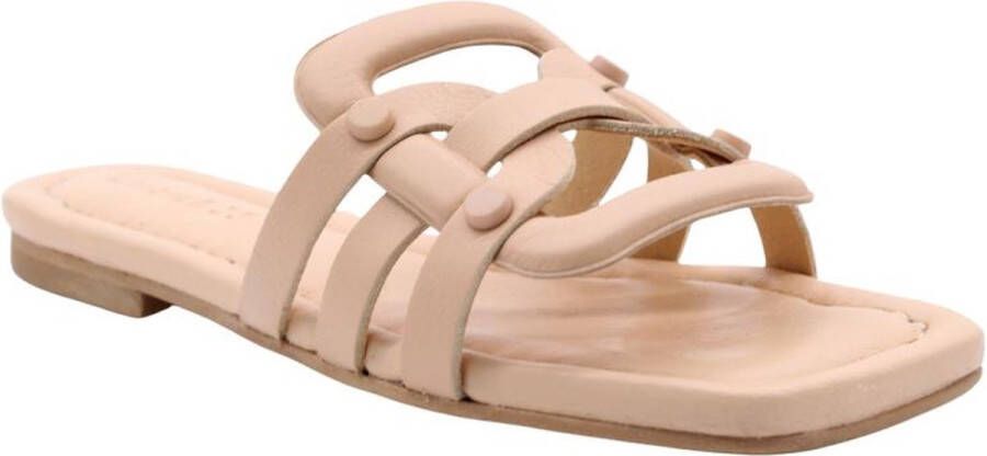 March23 Tiger Mule Instappers Beige Dames