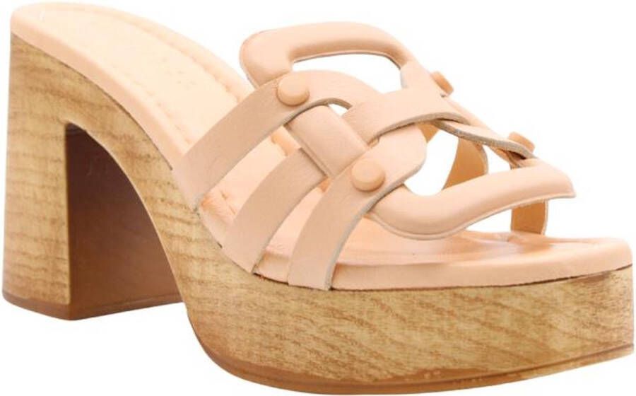 March23 Tiger Mule Instappers Beige Dames
