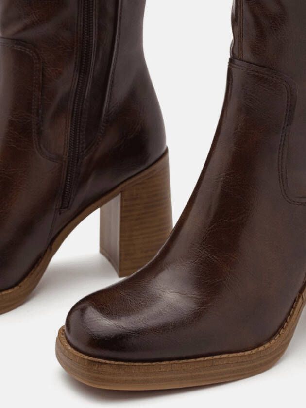 Marco tozzi Synthetische leren dameslaarzen met ritssluiting Brown Dames