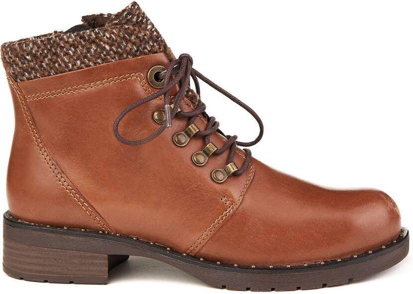 Marco Tozzi cognac ant boots burined echt leer zln