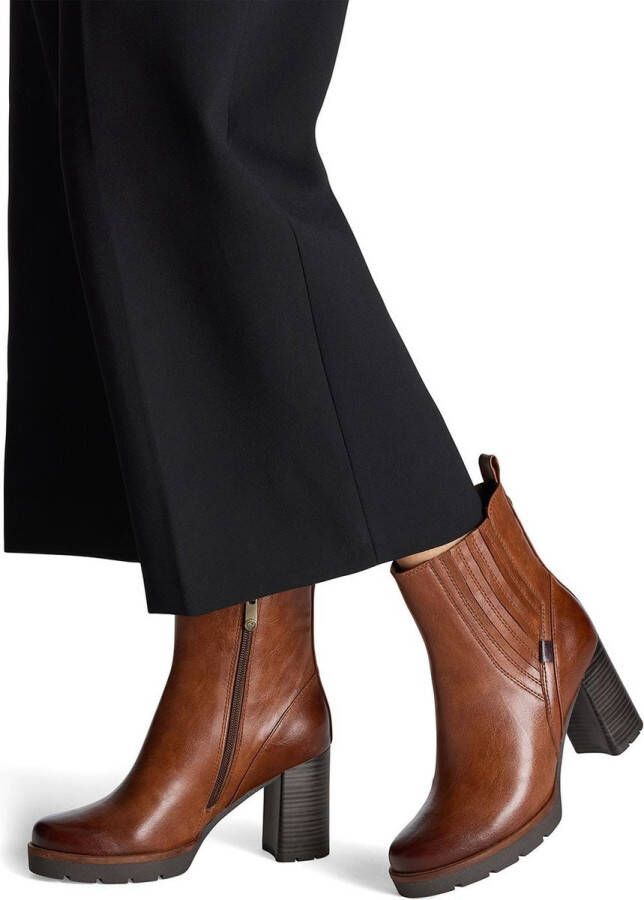 Marco Tozzi Chelsea-boots blokhak enkellaars business schoen met feel me-uitrusting
