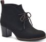 Marco Tozzi Veterlaarsjes blokhak enkellaarsjes veterschoenen met sierstiksels - Thumbnail 1