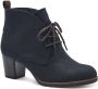 Marco Tozzi Veterlaarsjes blokhak enkellaarsjes veterschoenen met sierstiksels - Thumbnail 1