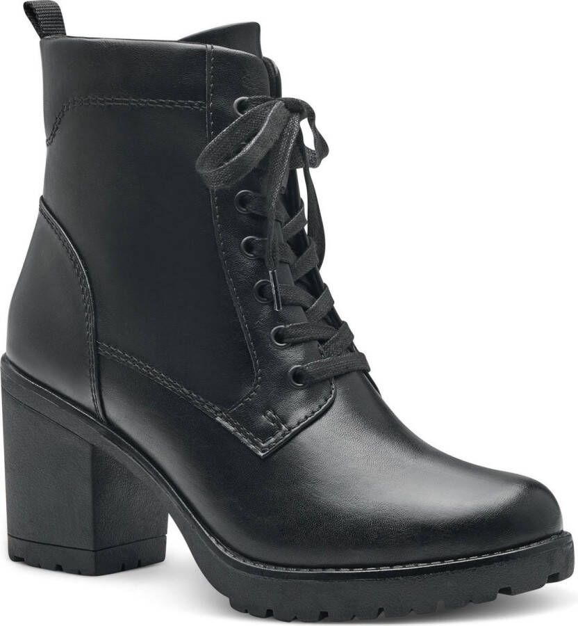 Marco Tozzi MT Vegan Feel Me insole Dames Lace Boot Heel BLACK