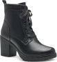 Marco Tozzi MT Vegan Feel Me insole Dames Lace Boot Heel BLACK - Thumbnail 1
