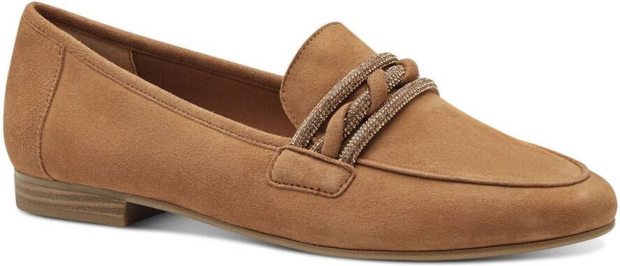 Marco Tozzi Instappers blokhak loafer business schoen instapschoen met sierband