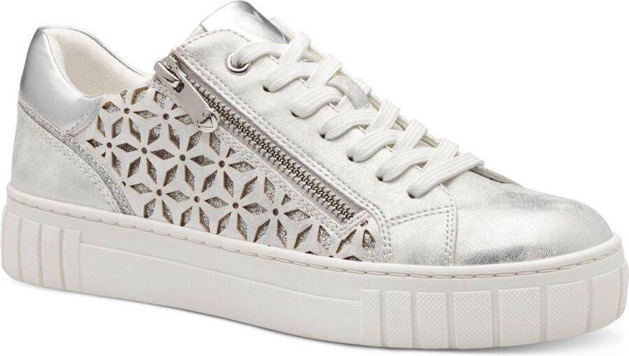 Marco Tozzi Plateausneakers vrijetijdsschoen lage schoen veterschoen met onderlegde perforatie