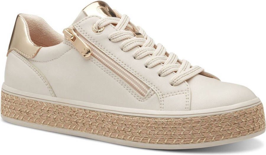 Marco Tozzi Plateausneakers vrijetijdsschoen lage schoen veterschoen met buitenrits