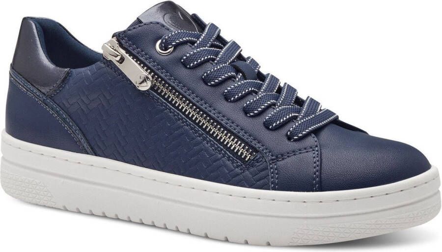 Marco Tozzi Plateausneakers vrijetijdsschoen lage schoen veterschoen met reliëf