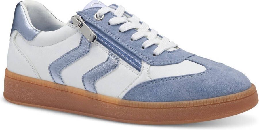 Marco Tozzi Plateausneakers vrijetijdsschoen lage schoen veterschoen met contrast bies