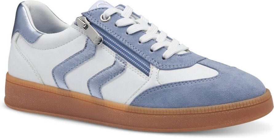Marco Tozzi Plateausneakers vrijetijdsschoen lage schoen veterschoen met contrast bies
