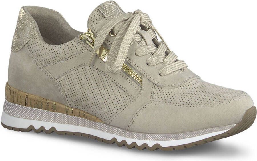 Marco Tozzi Sneakers met sleehak vrijetijdsschoen lage schoen veterschoen in vegan uitvoering