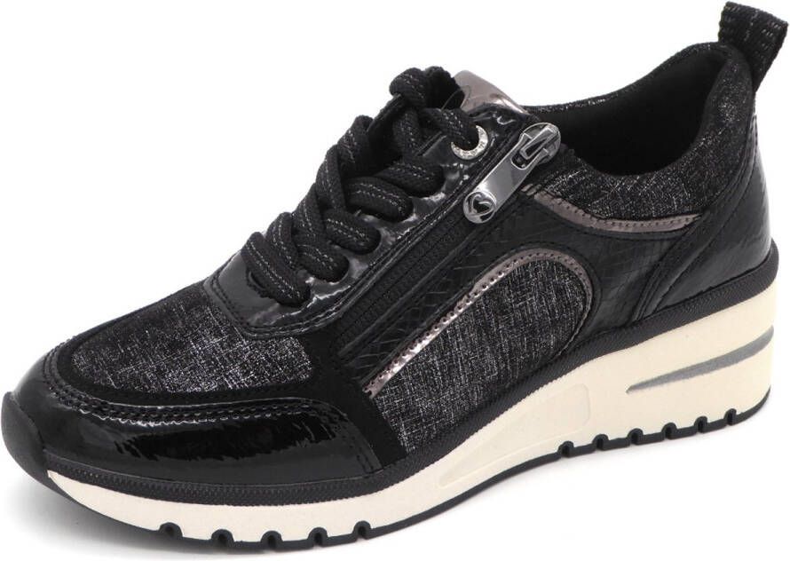 Marco Tozzi Dames Sneaker 23767-098 Zwart Combi