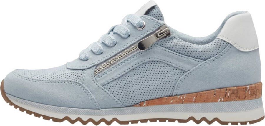 Marco Tozzi MT Vegan Soft Lining + Feel Me removable insole Dames Sneaker LIGHT BLUE WHITE