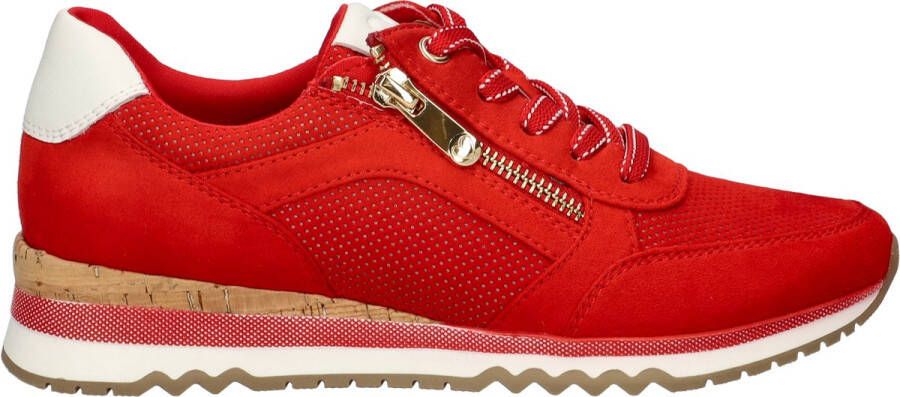 Marco Tozzi Sneakers met sleehak vrijetijdsschoen lage schoen veterschoen in vegan uitvoering