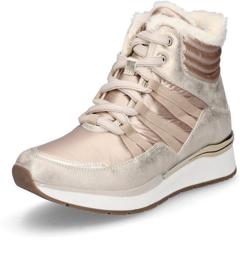 Marco Tozzi dames veterboot beige metallic
