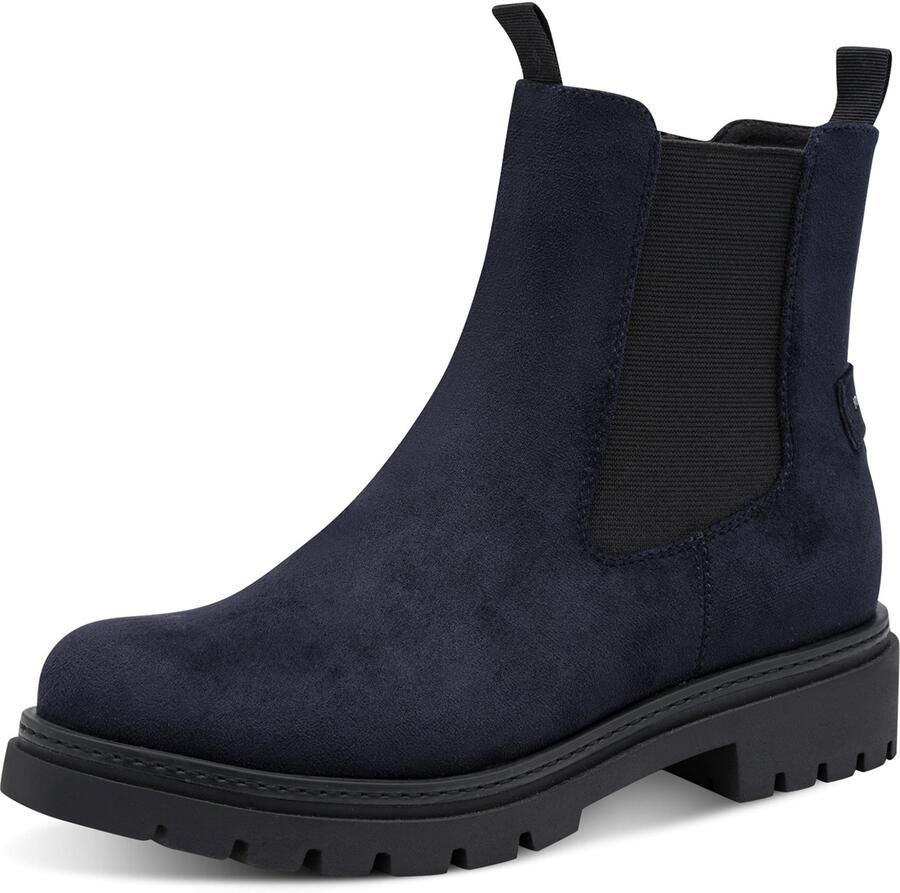 Marco Tozzi Chelsea boots voor dames 2-25437-47-480 Vegan enkellaarsjes Blauw