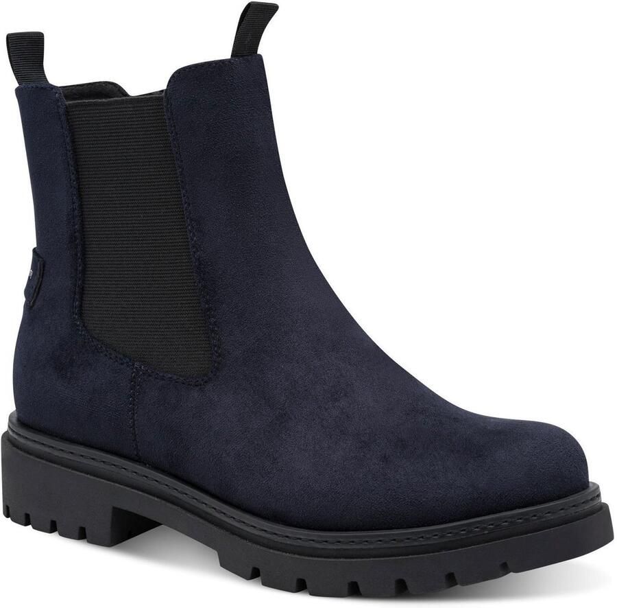 Marco Tozzi Chelsea boots voor dames 2-25437-47-480 Vegan enkellaarsjes Blauw