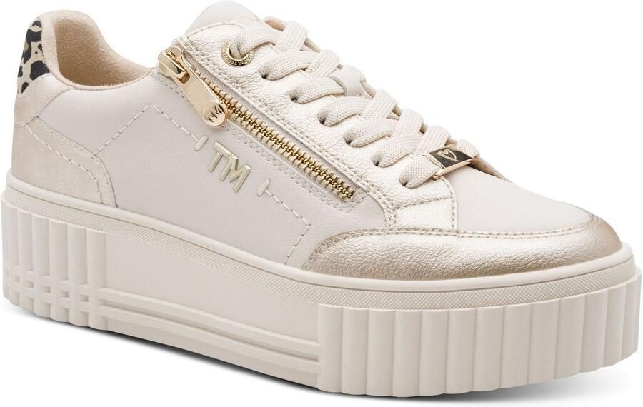 MARCO TOZZI Sneakers laag crème karamel goud zwart