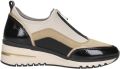 Marco Tozzi Slip-on sneakers sleehak halfhoge schoen vrijetijdsschoen met voorste ritssluiting - Beige