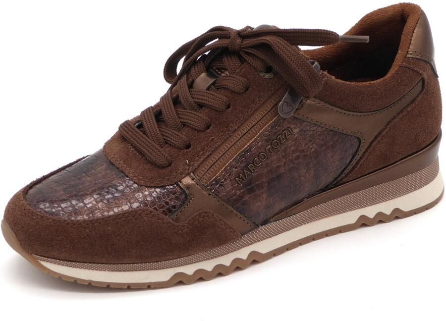 Marco Tozzi Dames Sneaker 23719-343 Bruin Combi