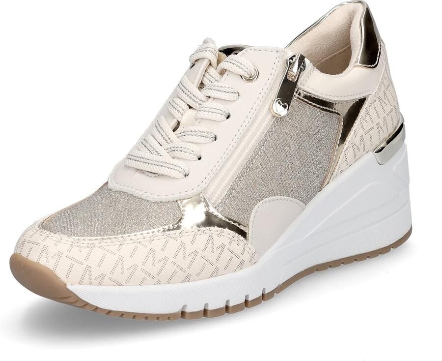 Marco Tozzi Sneakers met sleehak vrijetijdsschoen lage schoen veterschoen in vegan uitvoering - Foto 2